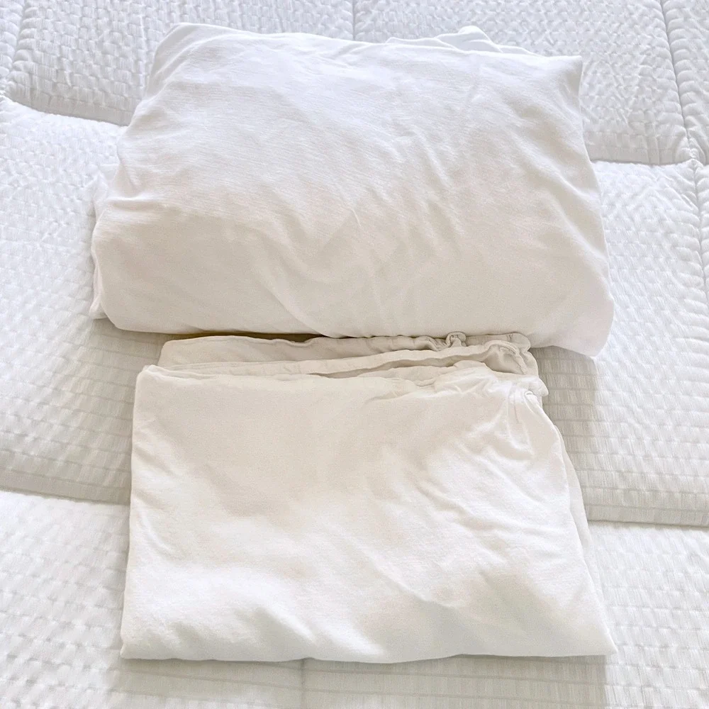 Bamboo Bay Queen Fitted Sheet & 2 Pillowcases White 100% Bamboo Viscose Cooling